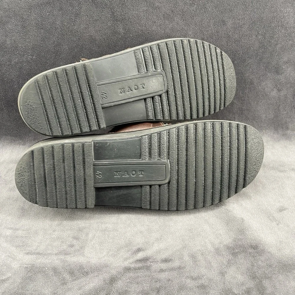 Naot Brown Leather Slide Sandals Men's EU 42 US 9 Adjustable Comfort